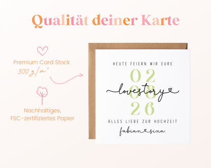 Papierqualität der Hochzeitskarte