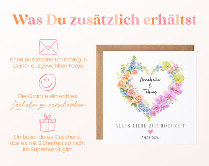 Hochzeitskarte mit Umschlag