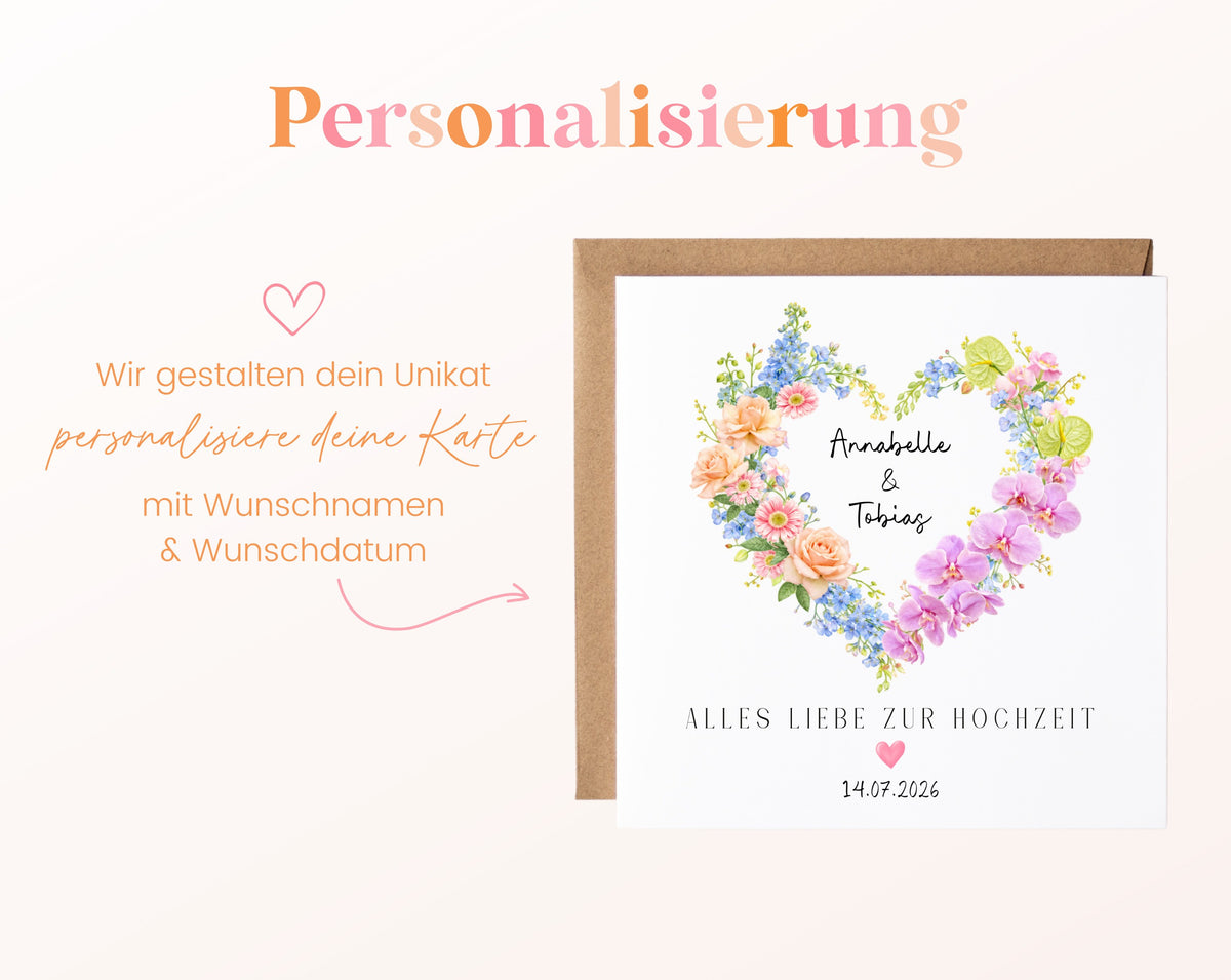 Personalisierung der Hochzeitskarte
