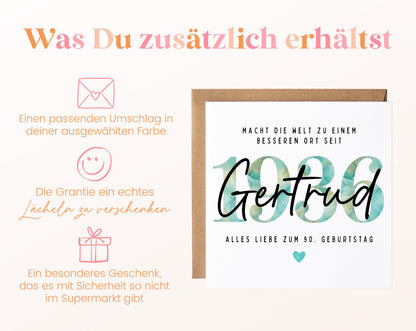 Personalisierte Geburtstagskarte Jahrgang 1936 – Weitere Informationen zur Karte