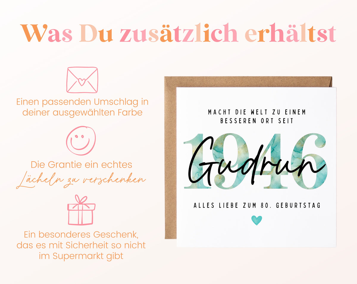 Personalisierte Geburtstagskarte Jahrgang 1946 – Weitere Informationen zur Karte