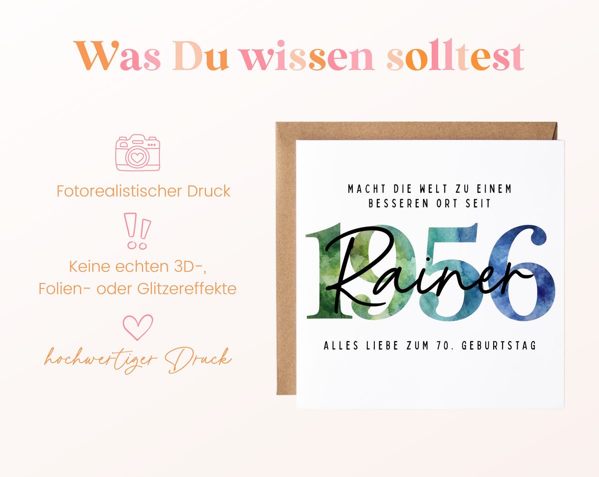 Personalisierte Geburtstagskarte Jahrgang 1956 – Informationen zur Geburtstagskarte