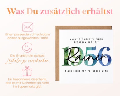 Personalisierte Geburtstagskarte Jahrgang 1956 – Weitere Informationen zur Karte