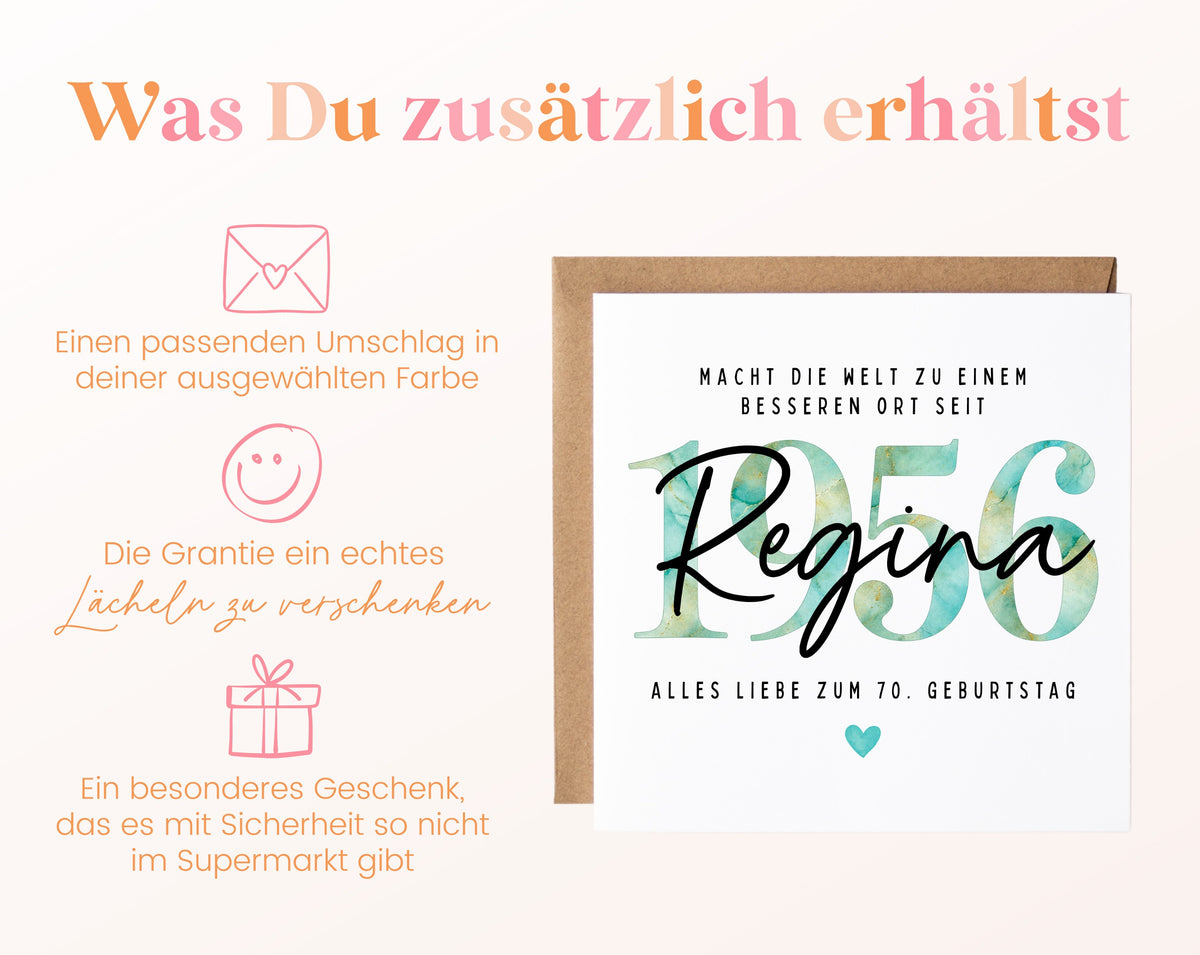 Personalisierte Geburtstagskarte Jahrgang 1956 – Weitere Informationen zur Karte
