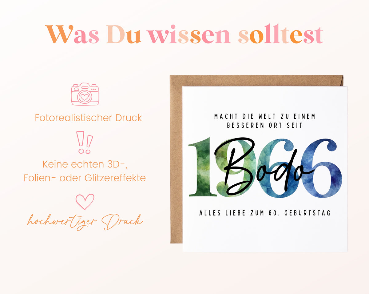 Personalisierte Geburtstagskarte Jahrgang 1966 – Informationen zur Geburtstagskarte