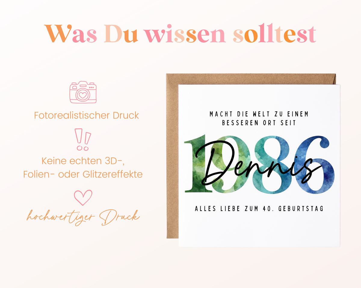 Personalisierte Geburtstagskarte Jahrgang 1986 – Informationen zur Geburtstagskarte