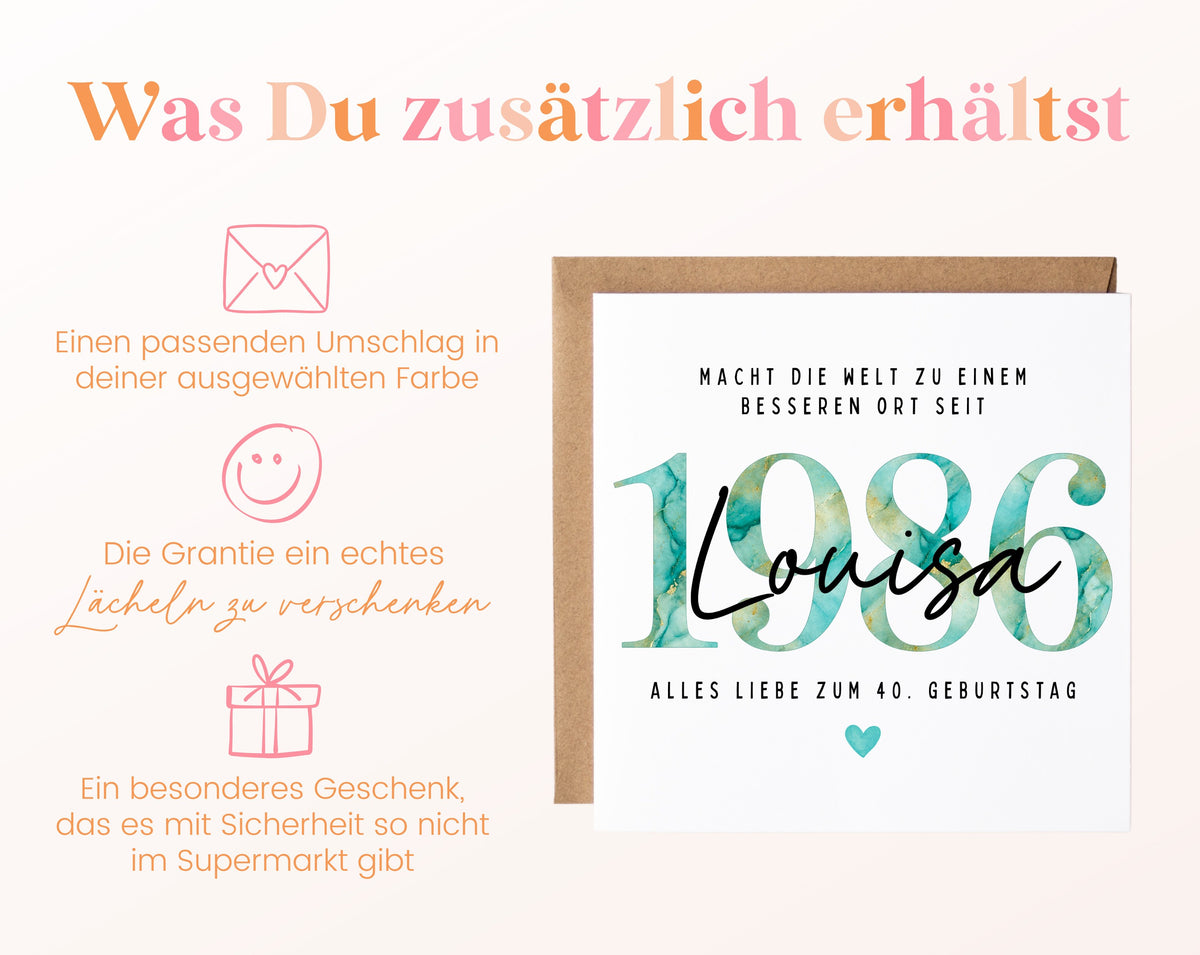 Personalisierte Geburtstagskarte Jahrgang 1986 – Weitere Informationen zur Karte