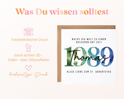 Personalisierte Geburtstagskarte Jahrgang 1989 – Informationen zur Geburtstagskarte