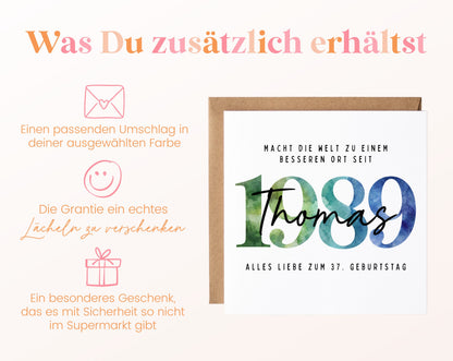 Personalisierte Geburtstagskarte Jahrgang 1989 – Weitere Informationen zur Karte