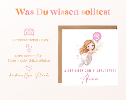 Meerjungfrau mit rosa Ballon – Hinweise zur Karte