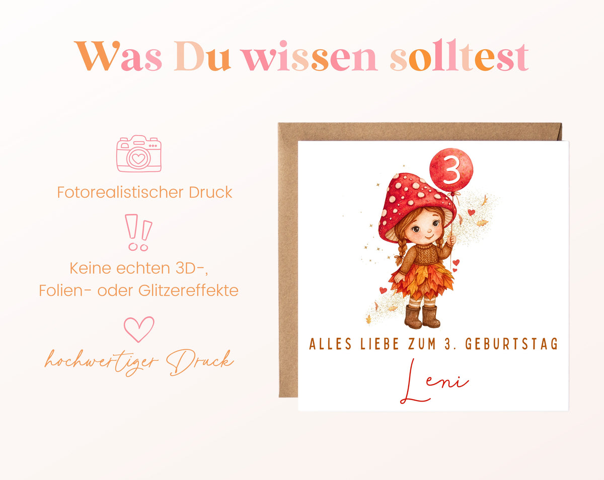 Herbstmädchen mit Pilzhut – Hinweise zur Karte