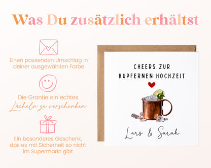 Becher-Karte zum 7. Hochzeitstag – Lieferumfang
