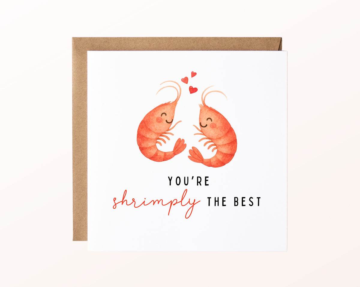 Grußkarte Garnelen – You're shrimply the best – Kartenmotiv