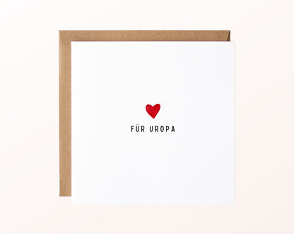 Minimalistische Karte für Uropa mit rotem Herz