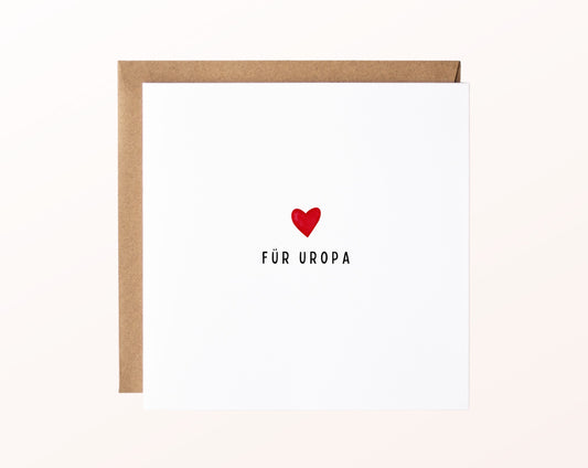 Minimalistische Karte für Uropa mit rotem Herz