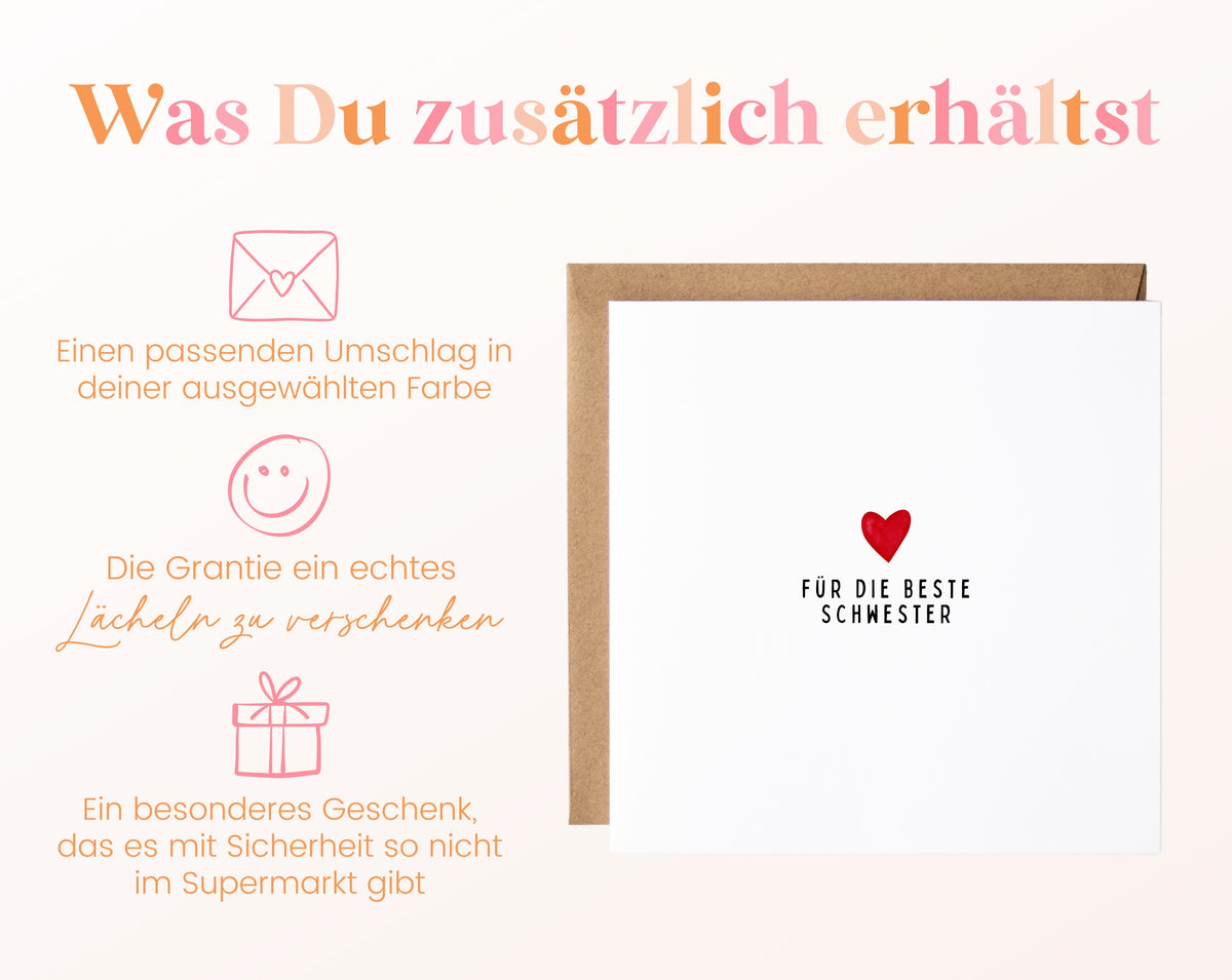 Umschlag inklusive – Für die beste Schwester