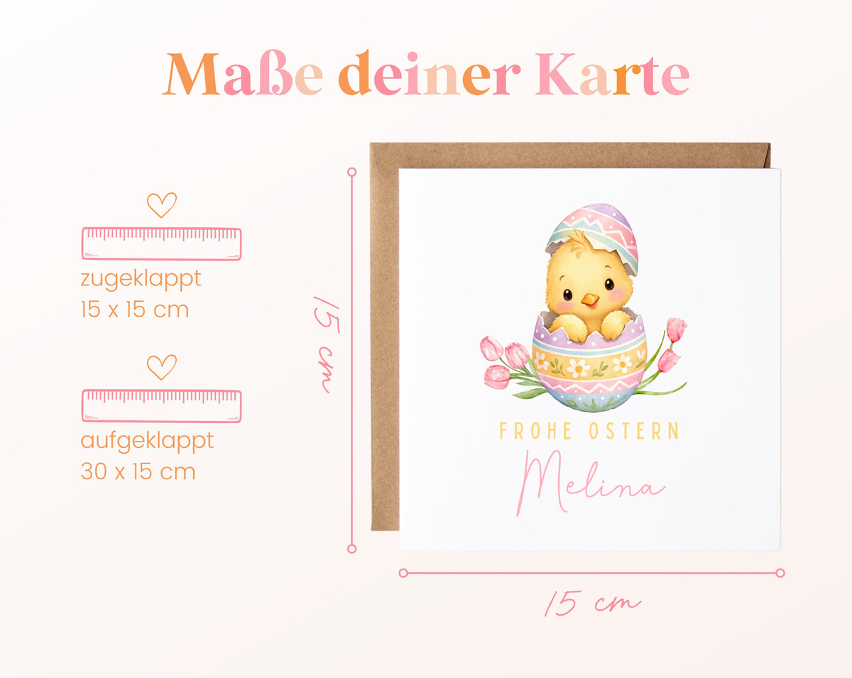 Maße der Grußkarte