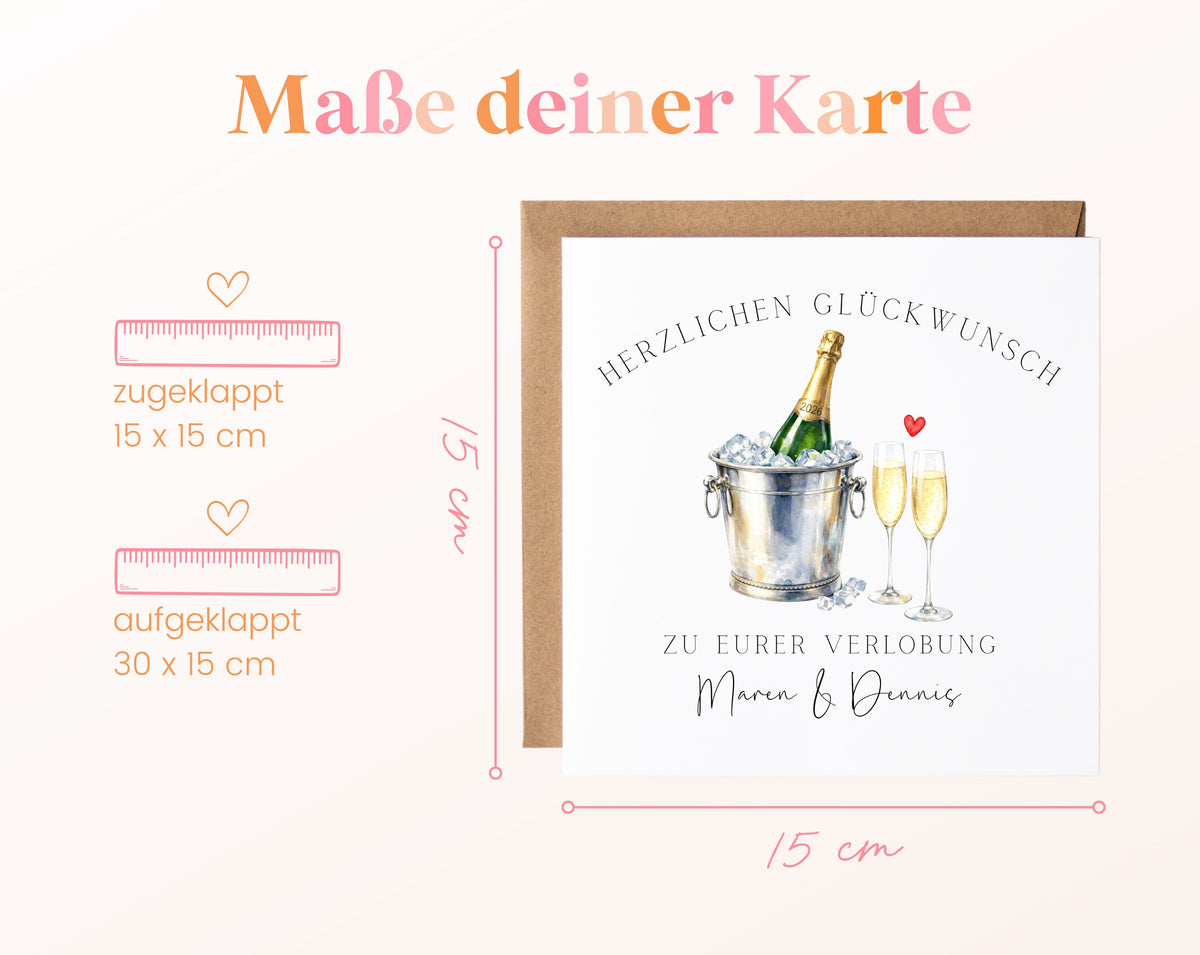 Maße der Grußkarte