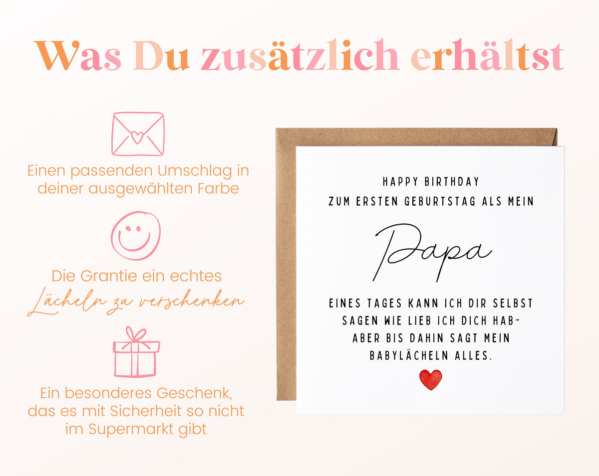 Geburtstagskarte für Papa mit passendem Umschlag