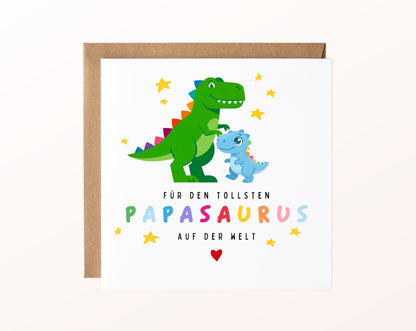 Papasaurus – Dino-Karte zum Geburtstag und Vatertag – 02_karte_pur_rose