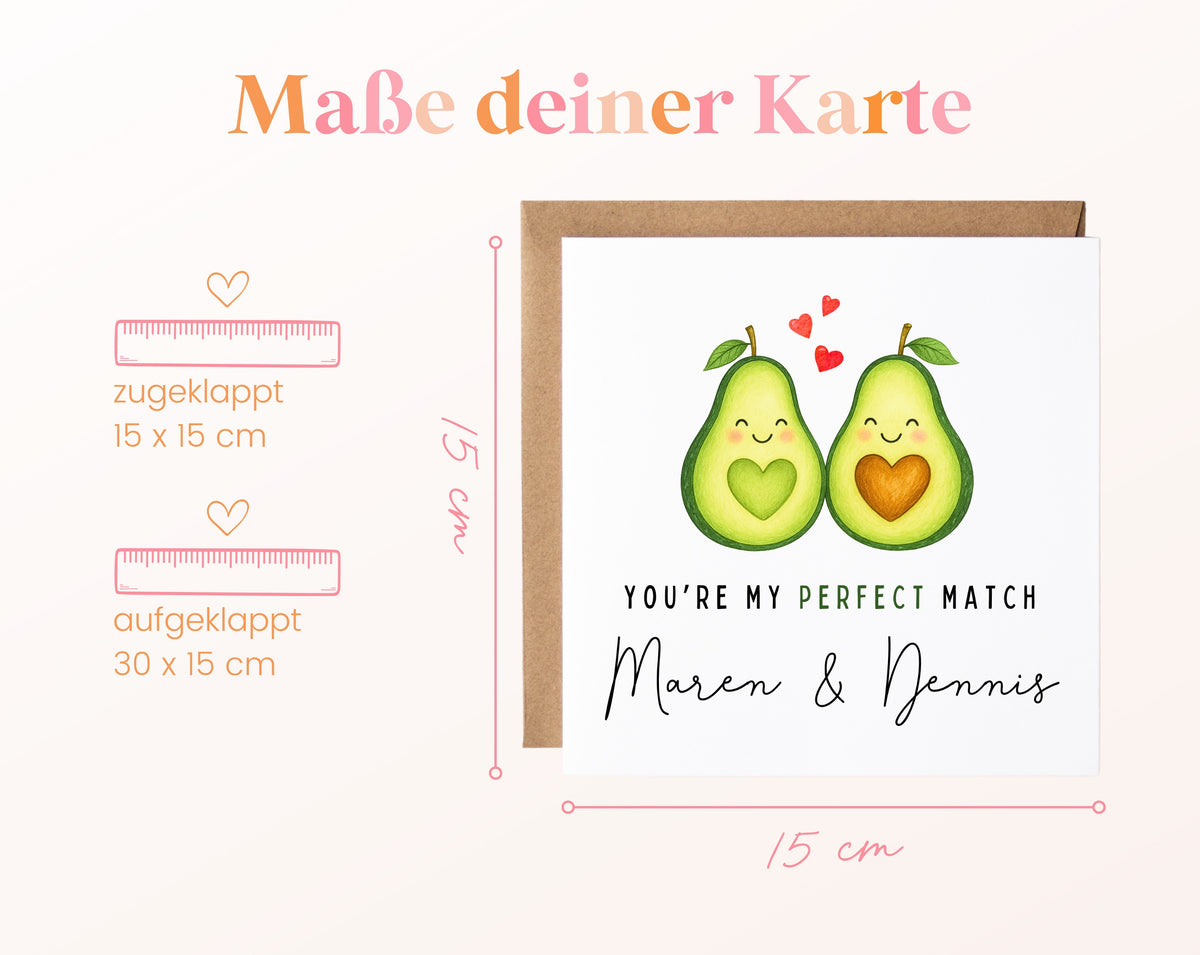 Personalisierte Karte Avocados – Maße