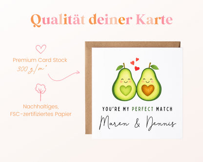 Personalisierte Karte Avocados – Papierqualität