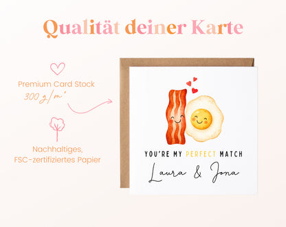 Personalisierte Karte Bacon und Spiegelei – Papierqualität