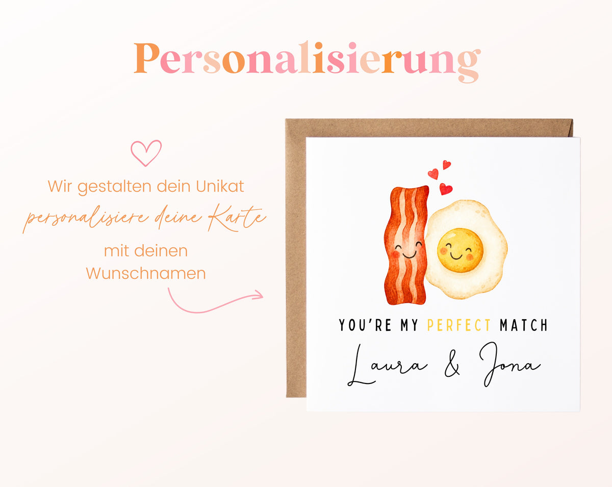 Personalisierte Karte Bacon und Spiegelei – Personalisierung