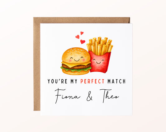 Personalisierte Karte Burger und Pommes – Kartenmotiv