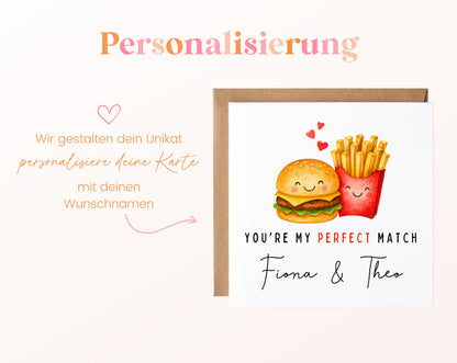 Personalisierte Karte Burger und Pommes – Personalisierung