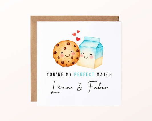Personalisierte Karte Cookie und Milch – Kartenmotiv