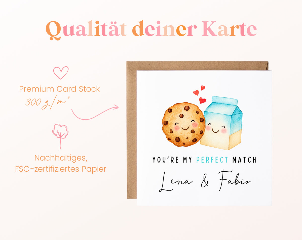 Personalisierte Karte Cookie und Milch – Papierqualität