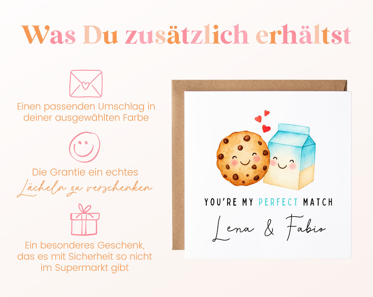 Personalisierte Karte Cookie und Milch – Zusätzliche Informationen