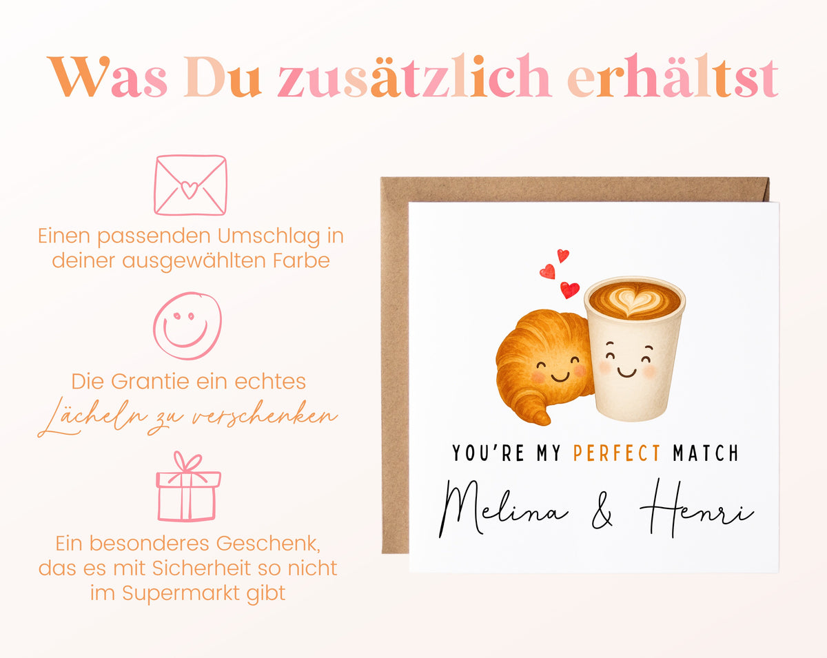 Personalisierte Karte Croissant und Kaffee – Zusätzliche Informationen