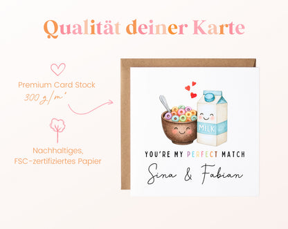 Personalisierte Karte Müsli und Milch – Papierqualität