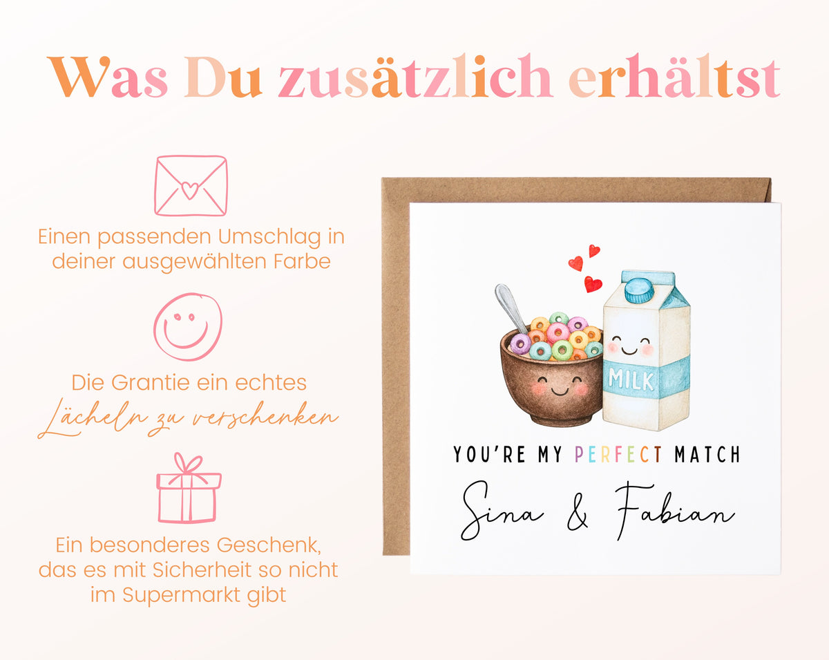 Personalisierte Karte Müsli und Milch – Zusätzliche Informationen