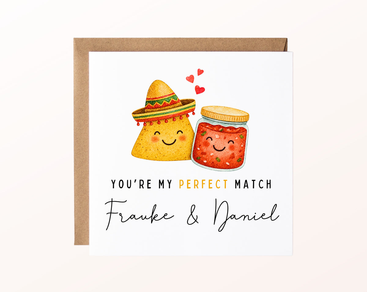Personalisierte Karte Nacho und Salsa – Kartenmotiv