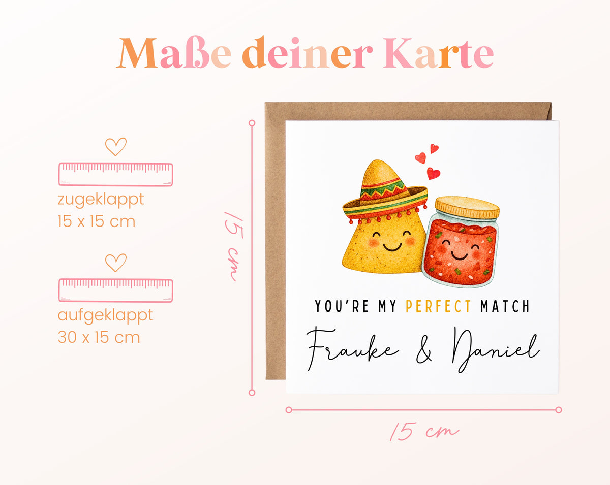 Personalisierte Karte Nacho und Salsa – Maße