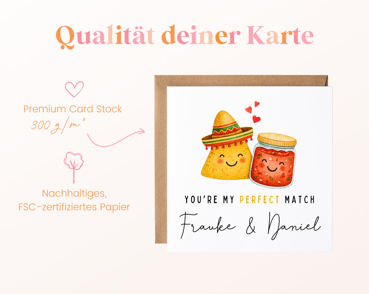 Personalisierte Karte Nacho und Salsa – Papierqualität