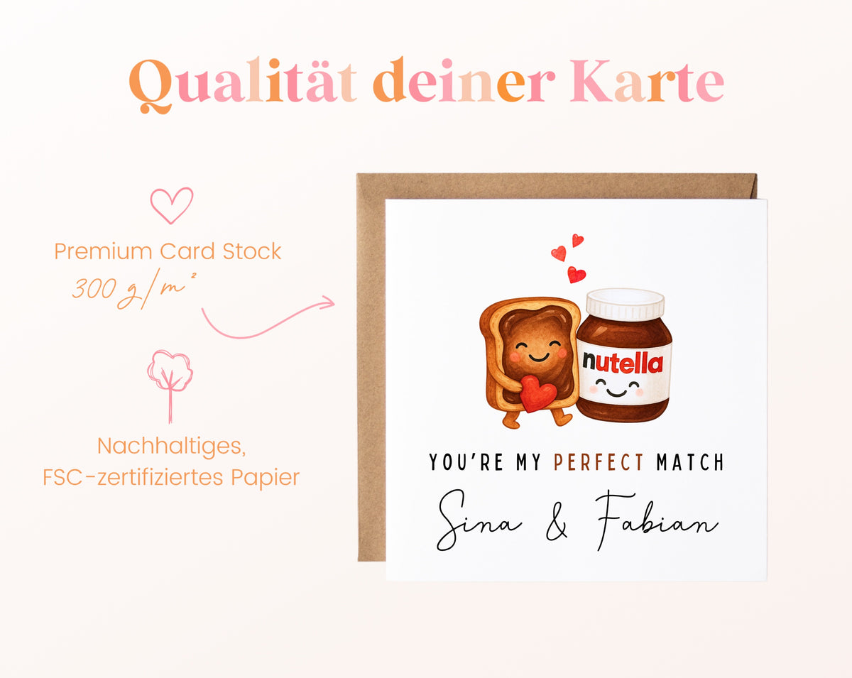 Personalisierte Karte Toast und Nuss-Nougat-Creme – Papierqualität