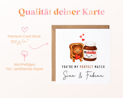 Personalisierte Karte Toast und Nuss-Nougat-Creme – Papierqualität