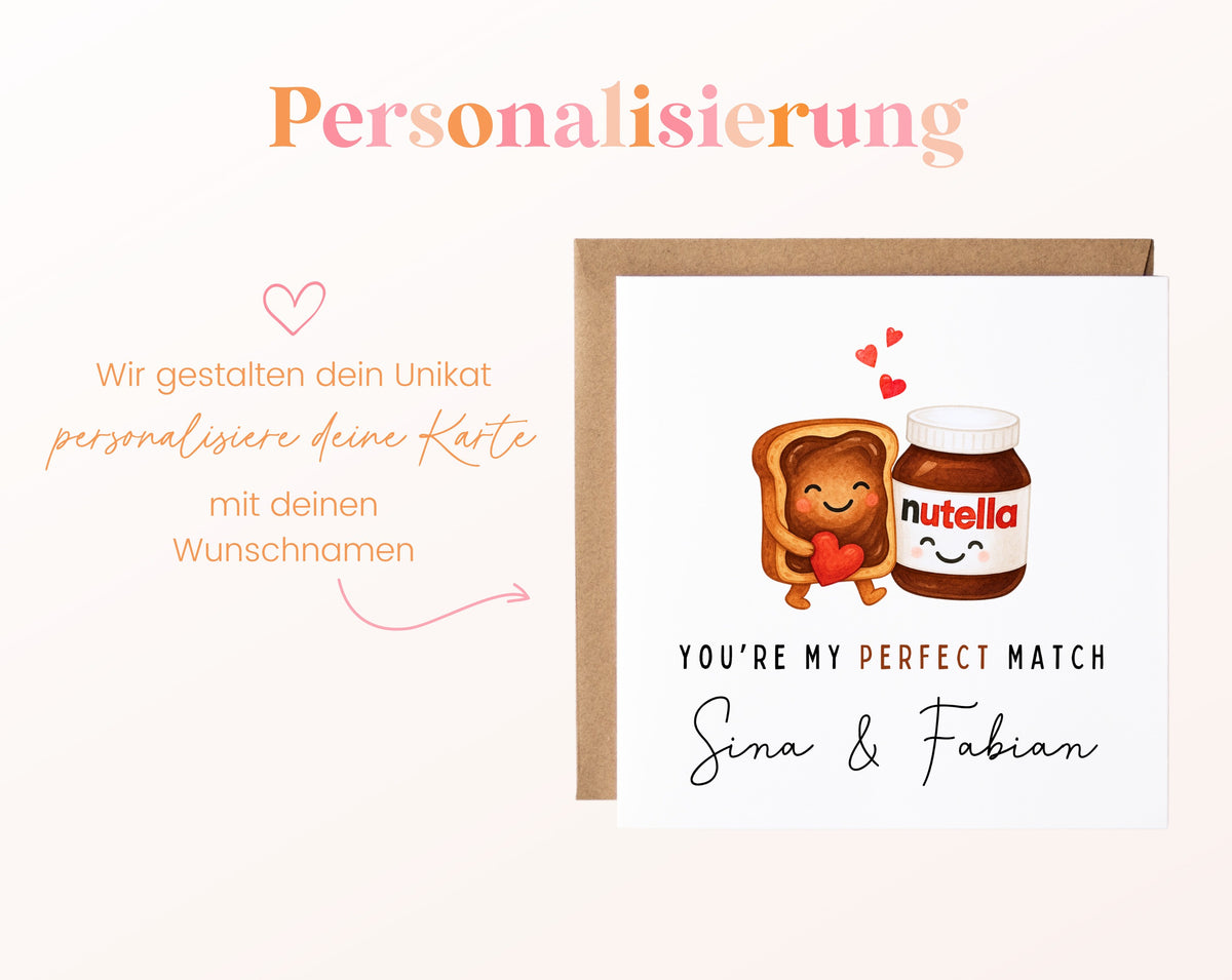 Personalisierte Karte Toast und Nuss-Nougat-Creme – Personalisierung