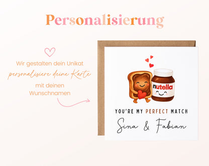 Personalisierte Karte Toast und Nuss-Nougat-Creme – Personalisierung