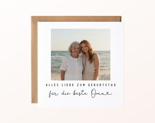 Fotokarte zum Geburtstag – Für die beste Oma – Herzensmoment – 02 karte pur rose