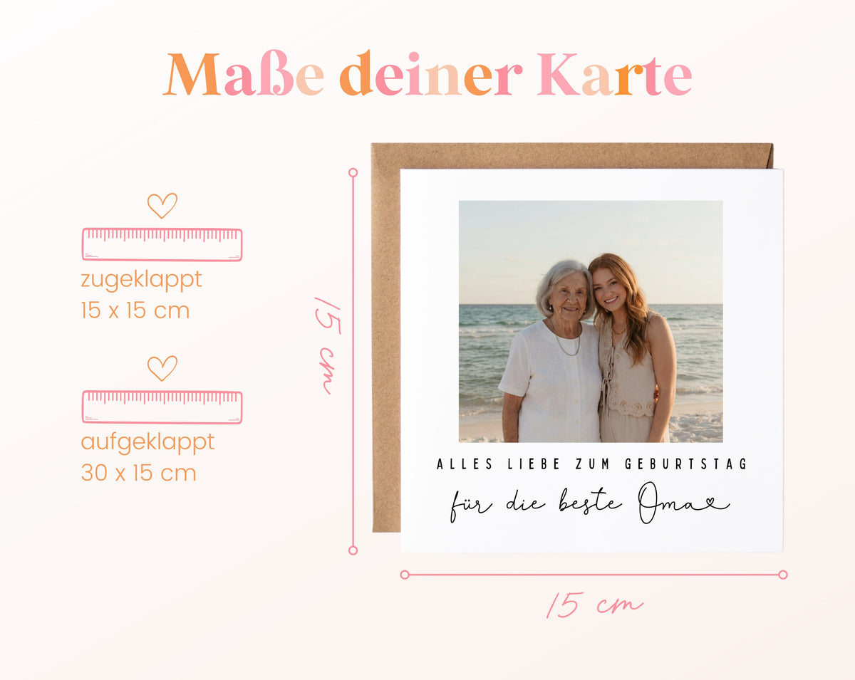 Fotokarte zum Geburtstag – Für die beste Oma – Herzensmoment – 04 masse