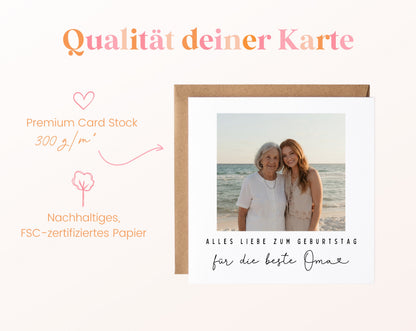 Fotokarte zum Geburtstag – Für die beste Oma – Herzensmoment – 05B qualitaet 300