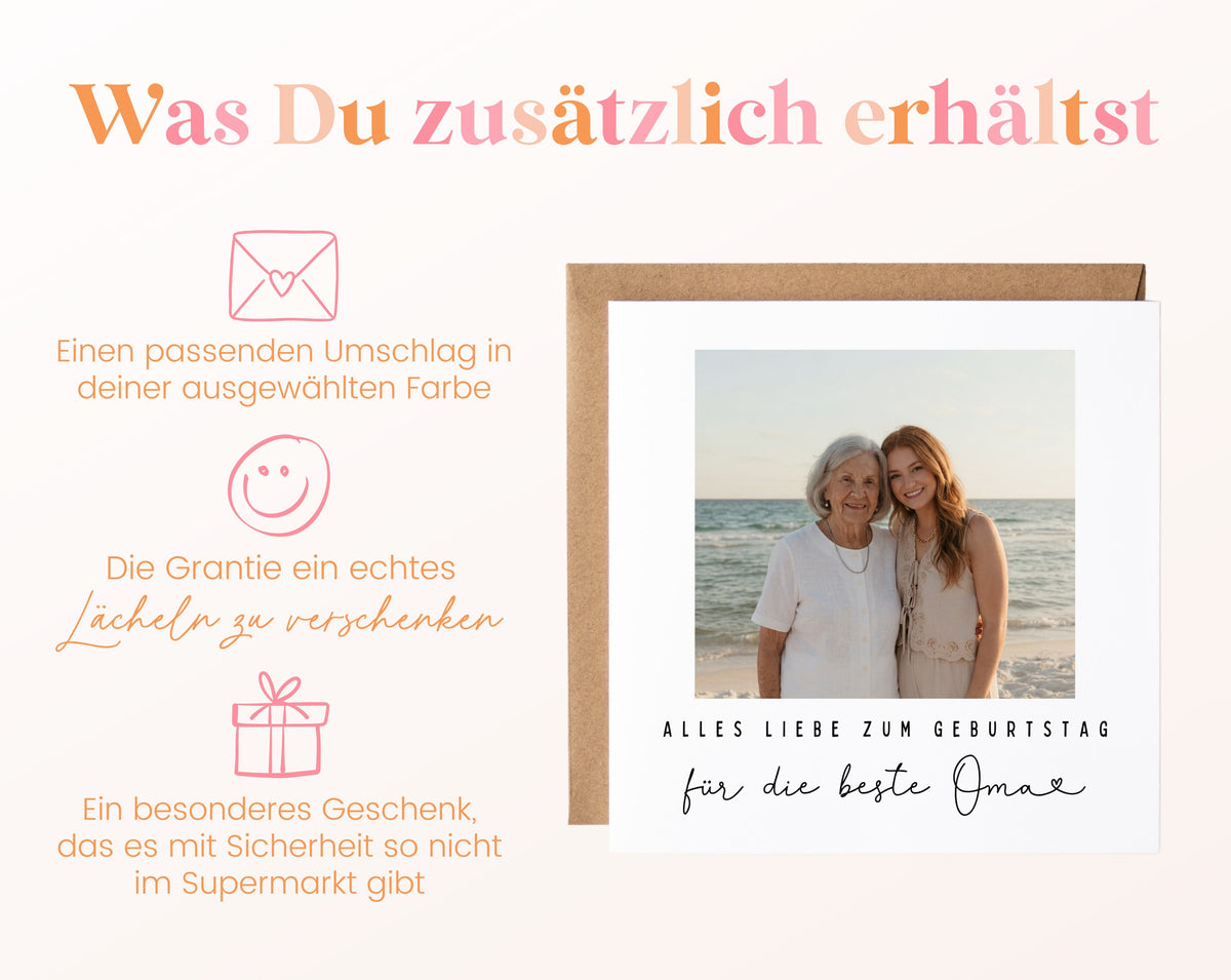 Fotokarte zum Geburtstag – Für die beste Oma – Herzensmoment – 06 zusaetzlich