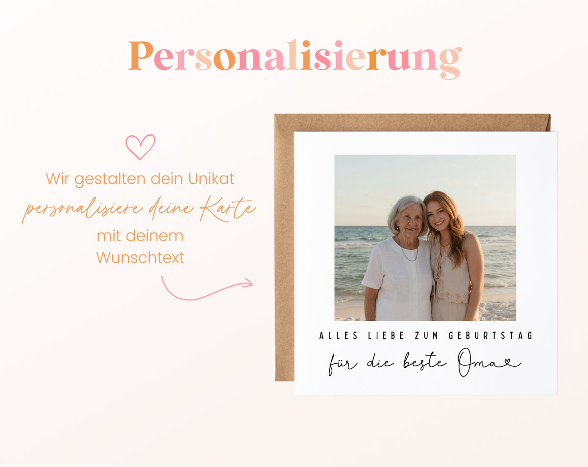 Fotokarte zum Geburtstag – Für die beste Oma – Herzensmoment – 12 perso wunschtext