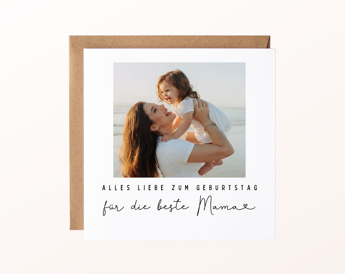 Fotokarte zum Geburtstag – Für die beste Mama – Lieblingsmoment – 02 karte pur rose