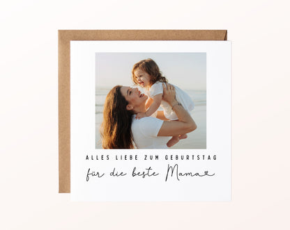 Fotokarte zum Geburtstag – Für die beste Mama – Lieblingsmoment – 02 karte pur rose